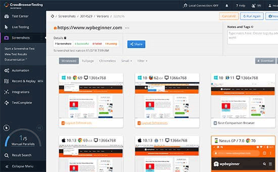 سایت CrossBrowserTesting