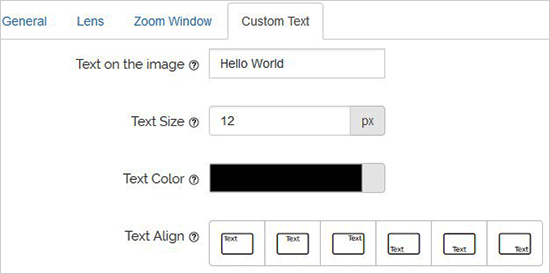 افزودن متن برای تصاویر در پلاگین WP Image Zoom افزودن متن در پلاگین WP Image Zoom