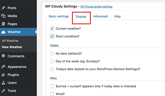 display settings display settings