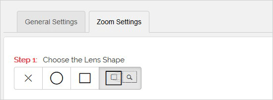انتخاب نوع لنز در پلاگین WP Image Zoom انتخاب نوع لنز در پلاگین WP Image Zoom